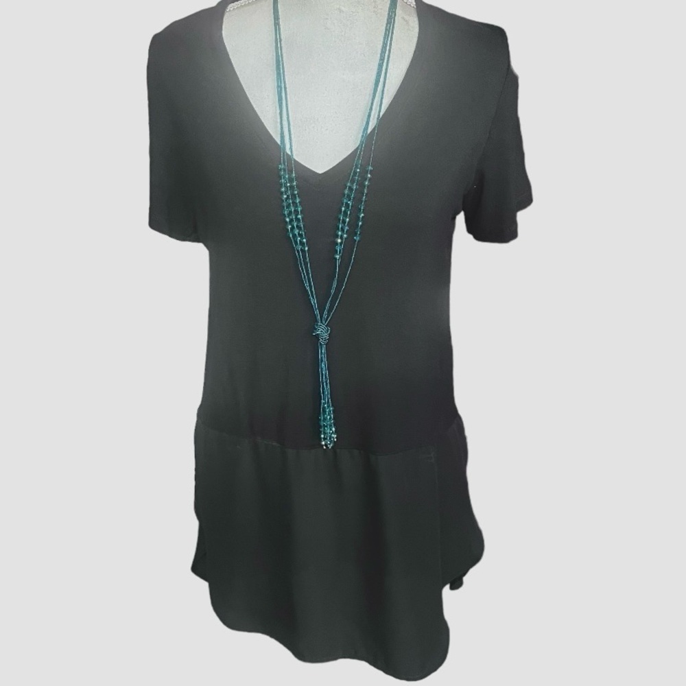 Premise Blouse with Sheer Lower Body; Size Small